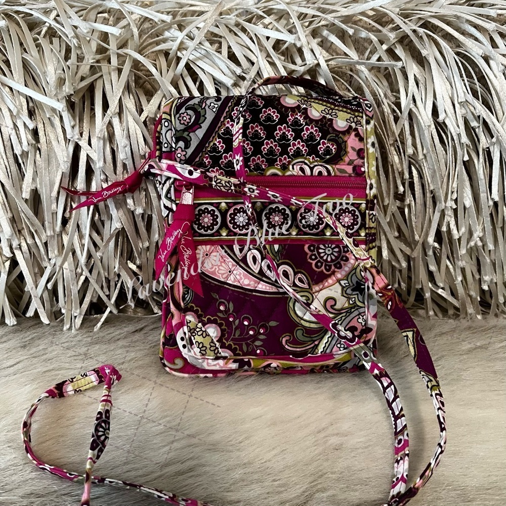 VERA BRADLEY Very Berry 2010 Paisley Mini Hipster Crossbody USA Purple Pink Y2K